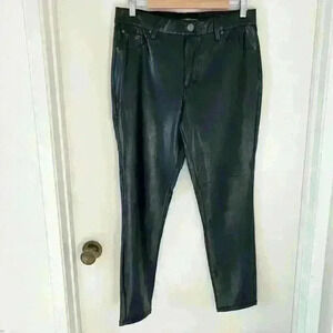 Maurices Sz 8 Womens Black Faux Leather Straight Skinny Leg High Rise Pants